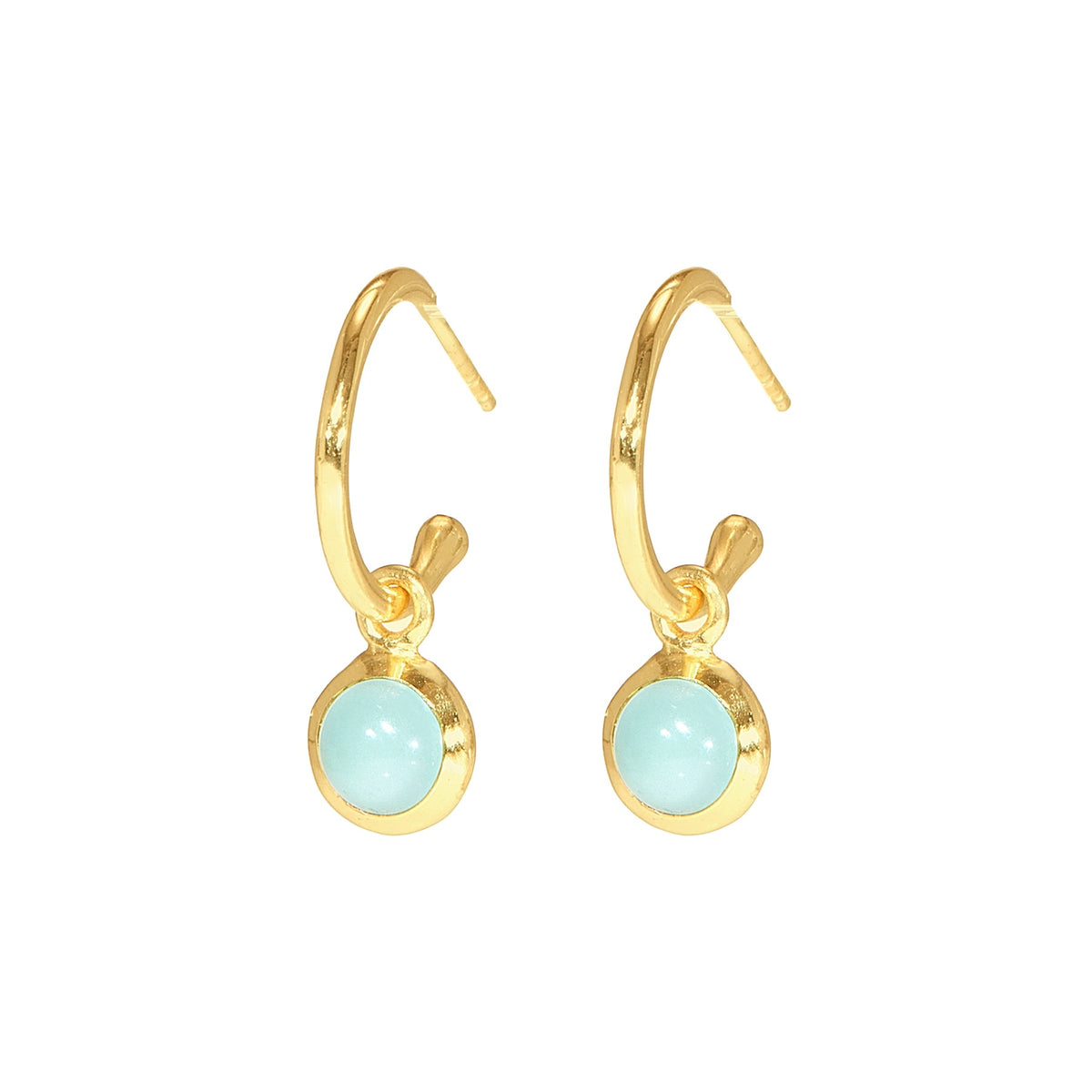 Aqua Glow Huggie Hoops