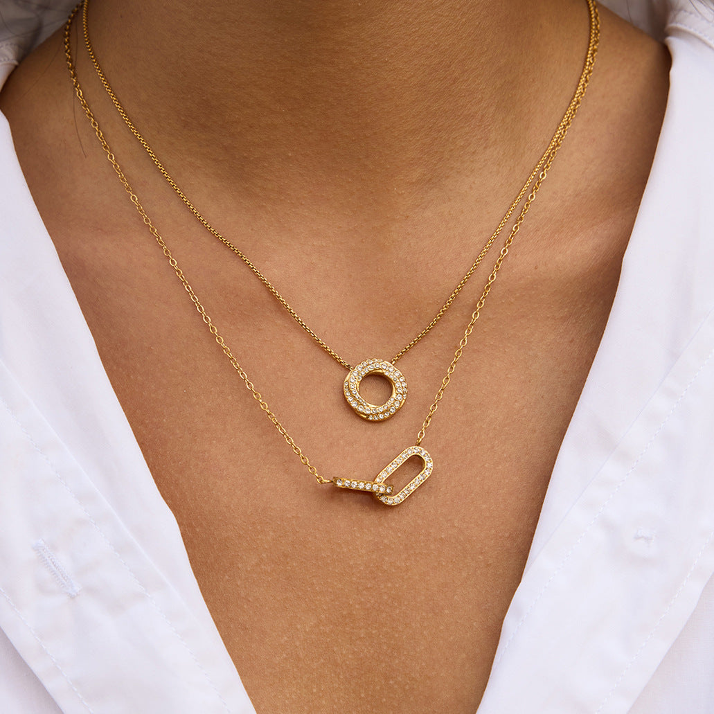 Celeste Pavé Halo Necklace