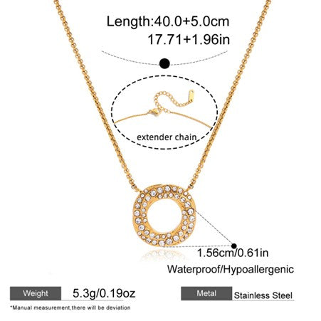 Celeste Pavé Halo Necklace